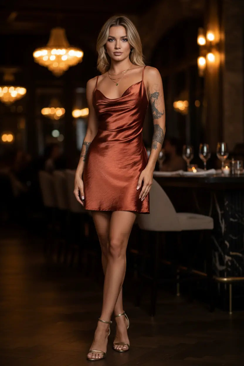 Satin Mini Dress Lifestyle
